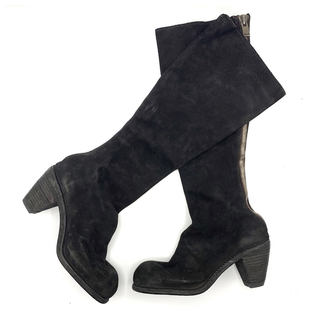 Guidi Tall Reverse Leather Boots